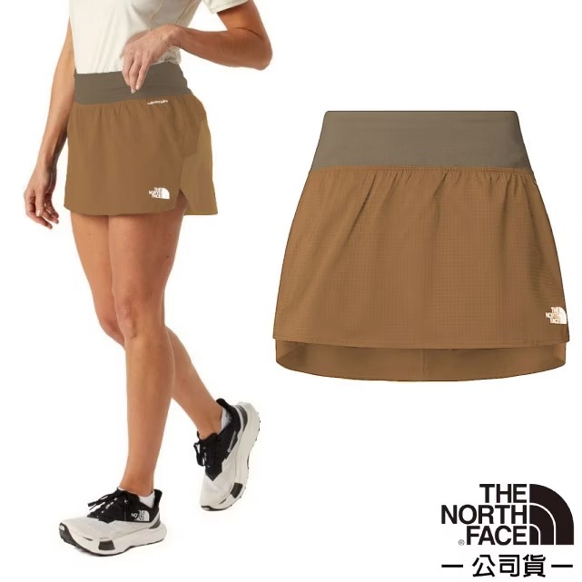 【The North Face】女 SUNRISER SKORT 輕量透氣防曬運動休閒褲裙/8DFQ-5K2 煙燻褐✿30E010